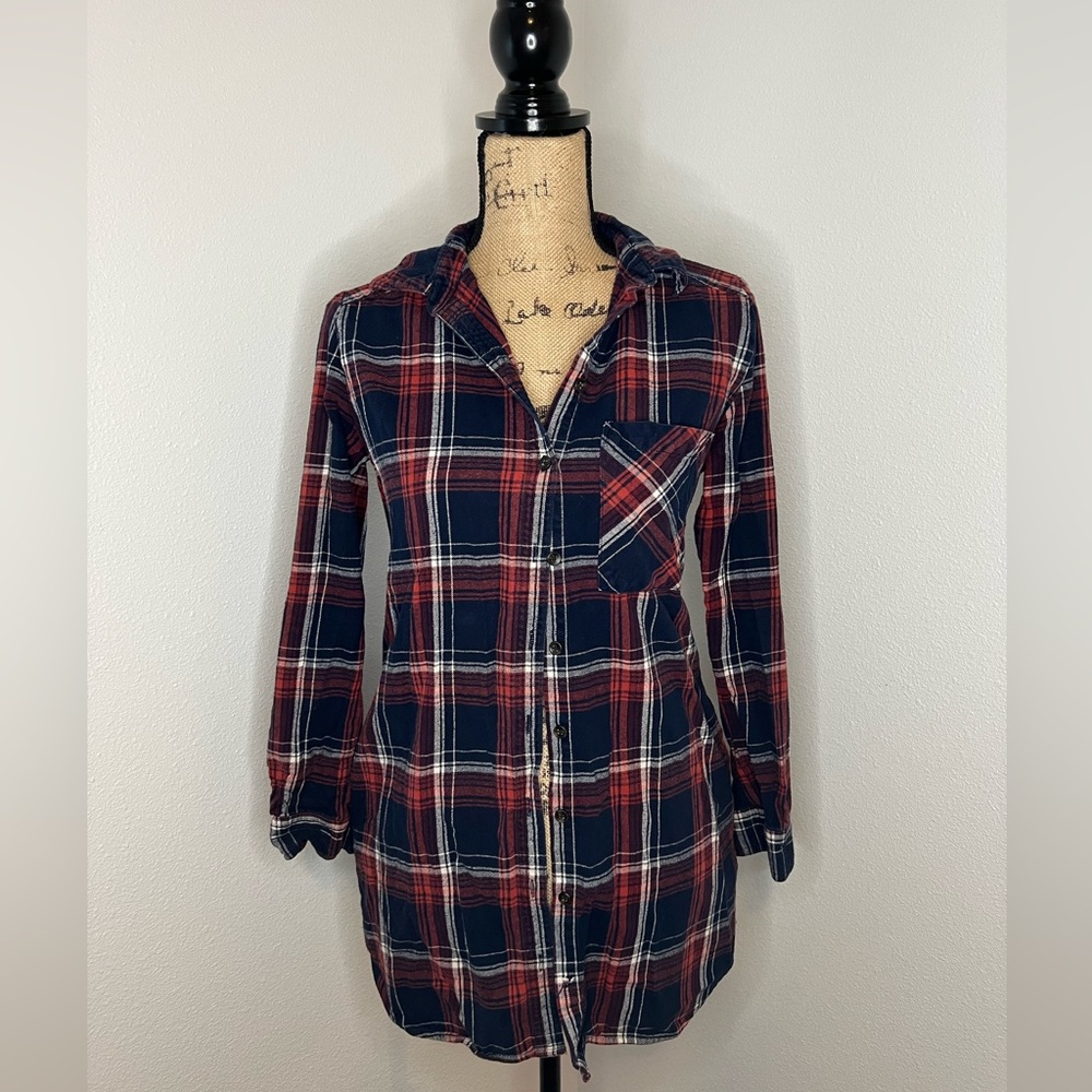 Forever 21 Womens Plaid Flannel Long Sleeve Top